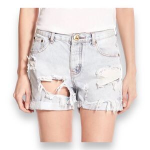 One Teaspoon Chargers Diamonde Distressed Cuffed Shorts Women’s 27